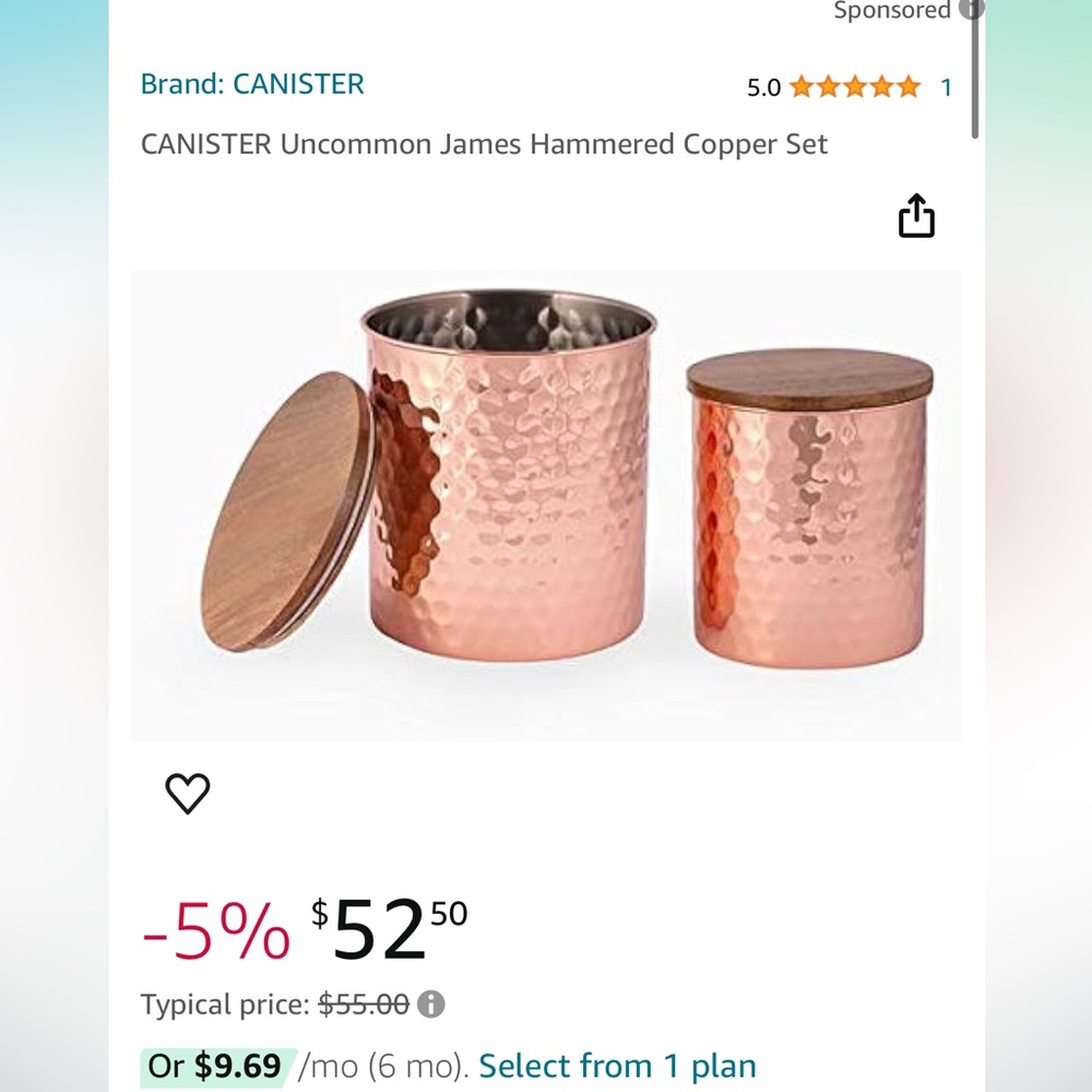 I hammered James Copper Canisters